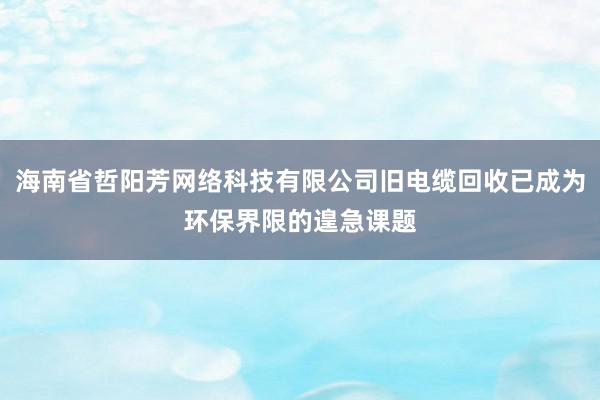 海南省哲阳芳网络科技有限公司旧电缆回收已成为环保界限的遑急课题