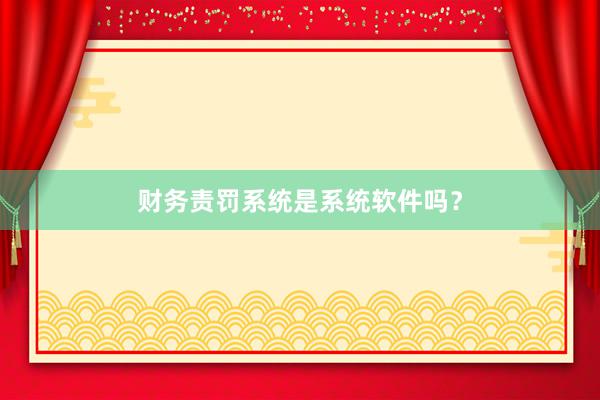 财务责罚系统是系统软件吗？